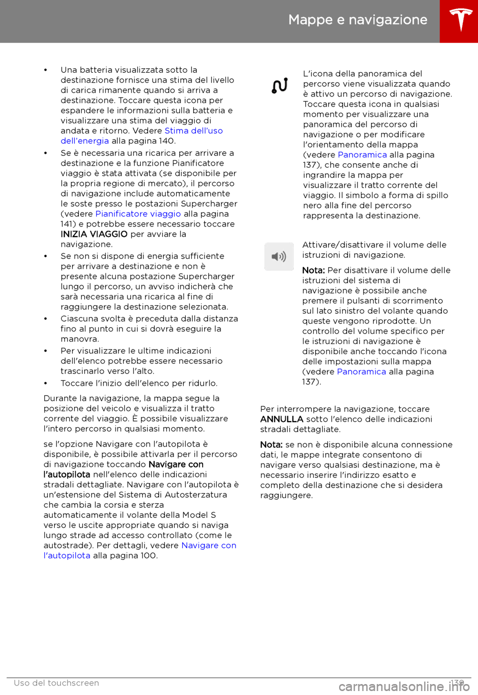 TESLA MODEL S 2019 Manuale del proprietario (in Italian) TESLA MODEL S 2019 Manuale del proprietario (in Italian)