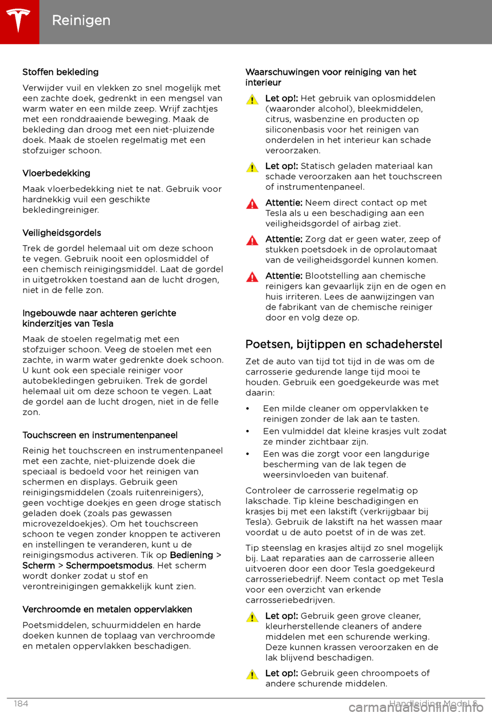 TESLA MODEL S 2019 Handleiding (in Dutch) Sto TESLA MODEL S 2019 Handleiding (in Dutch) Sto