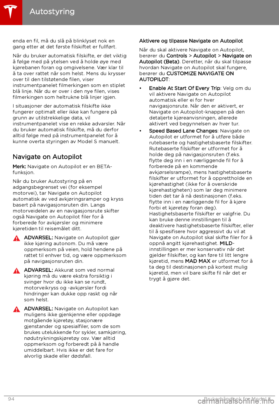 TESLA MODEL S 2019 Brukerhåndbok (in Norwegian) enda en TESLA MODEL S 2019 Brukerhåndbok (in Norwegian) enda en