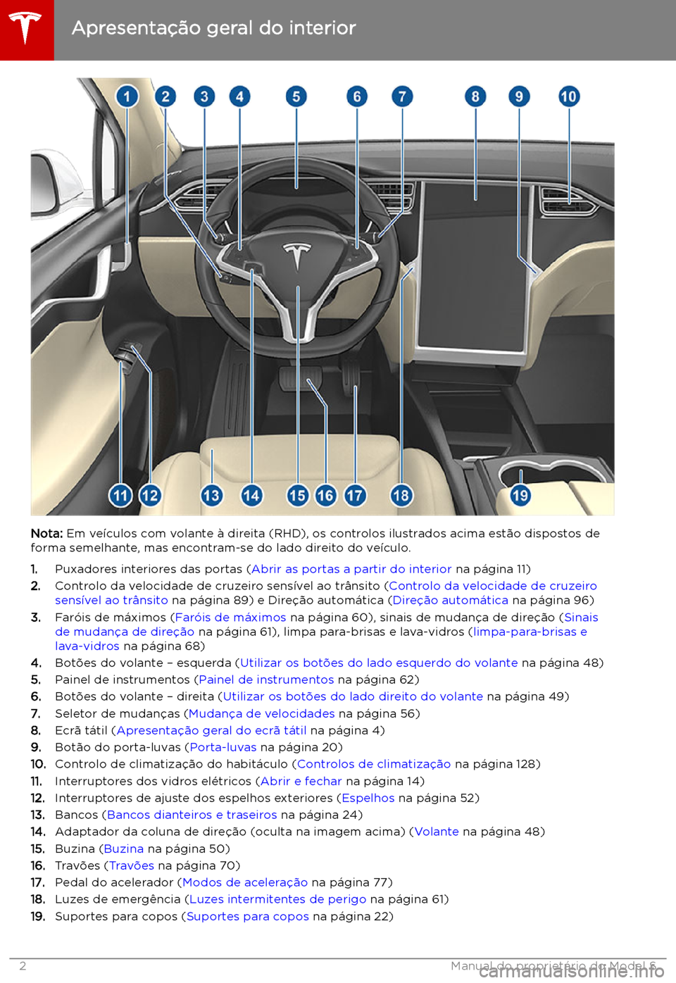 TESLA MODEL S 2019 Manual do proprietário (in Portuguese) Apresenta TESLA MODEL S 2019 Manual do proprietário (in Portuguese) Apresenta