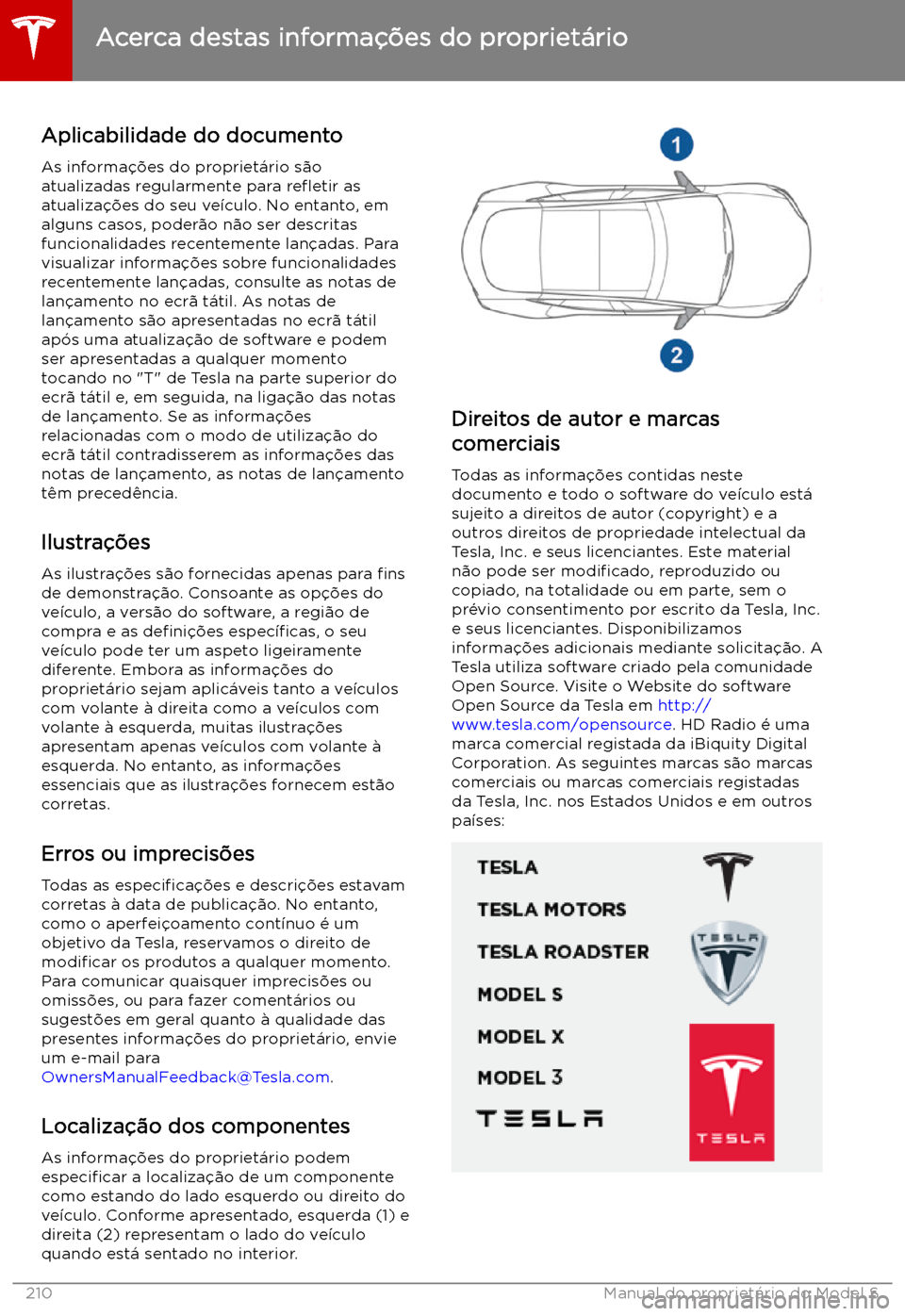 TESLA MODEL S 2019 Manual do proprietário (in Portuguese) Acerca destas informa TESLA MODEL S 2019 Manual do proprietário (in Portuguese) Acerca destas informa