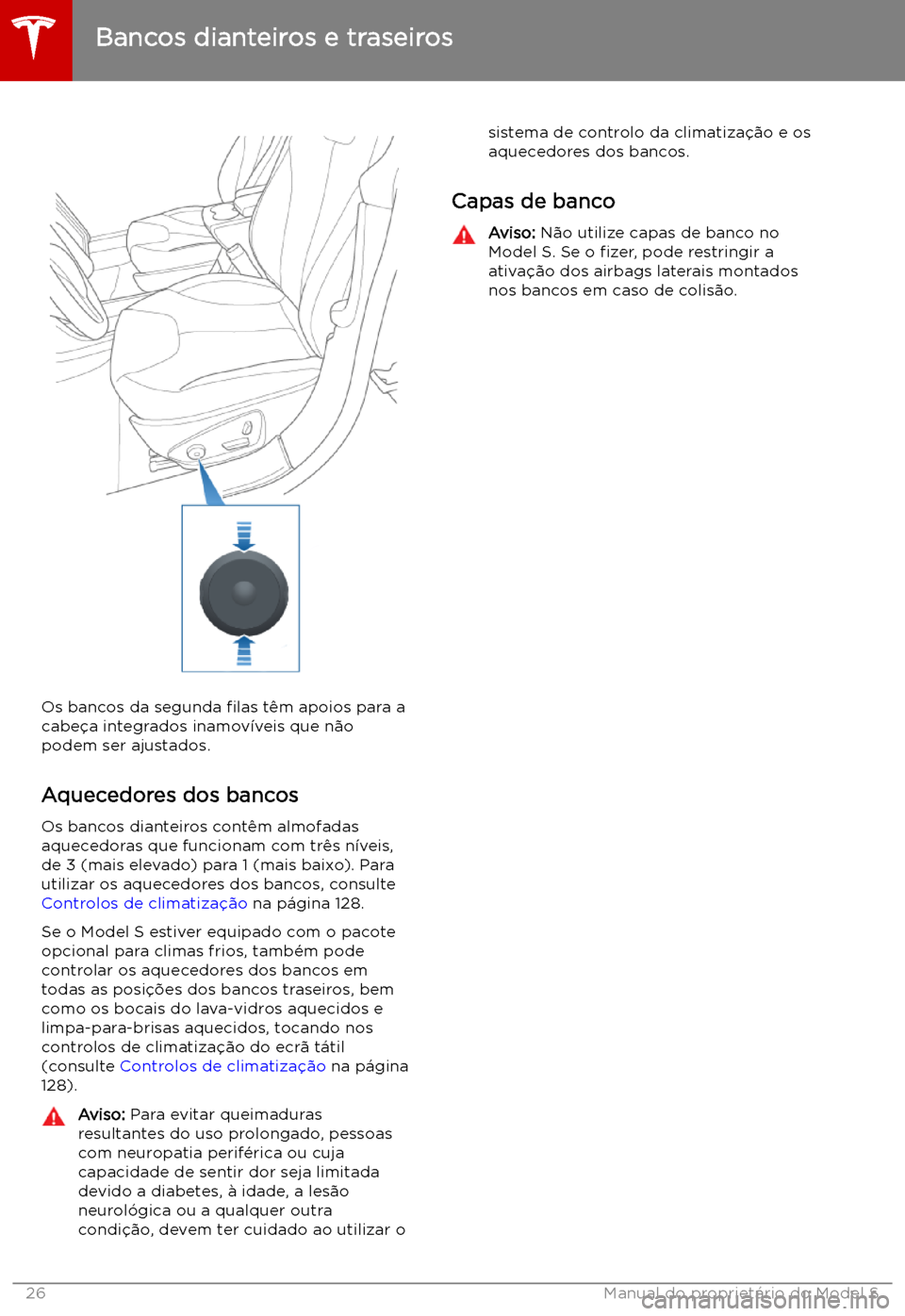 TESLA MODEL S 2019 Manual do proprietário (in Portuguese) Os bancos da segunda TESLA MODEL S 2019 Manual do proprietário (in Portuguese) Os bancos da segunda