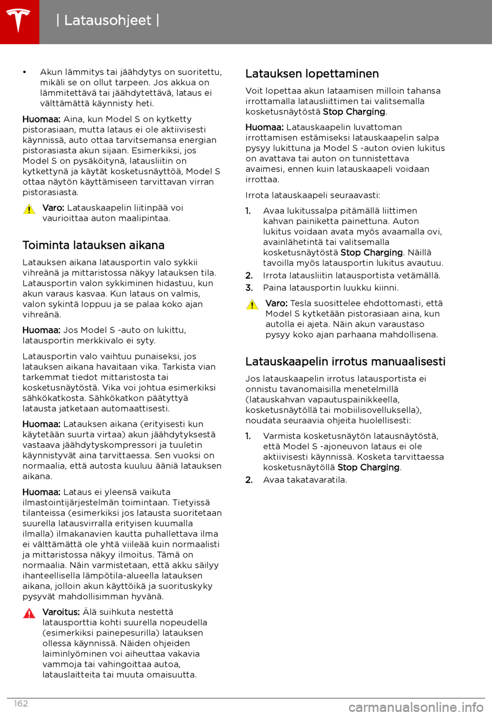 TESLA MODEL S 2019  Omistajan käsikirja (in Finnish) 
