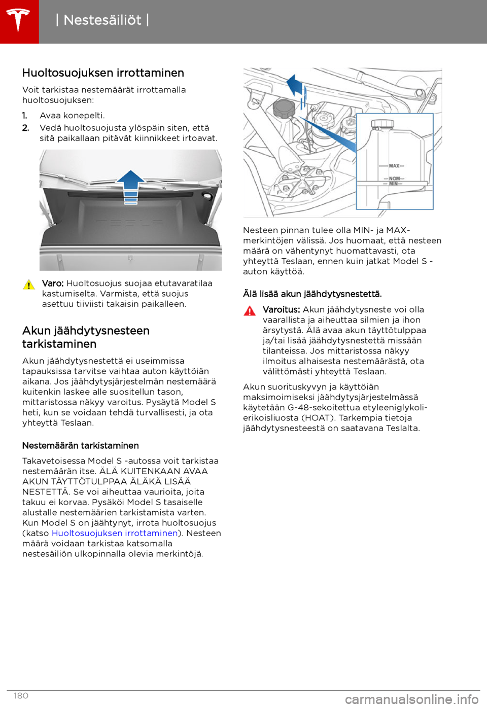 TESLA MODEL S 2019  Omistajan käsikirja (in Finnish) Nestes
