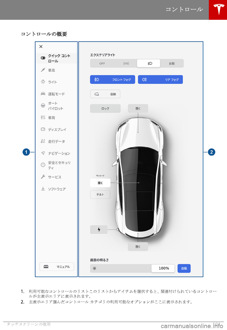 TESLA MODEL S 2019  取扱説明書 (in Japanese) 