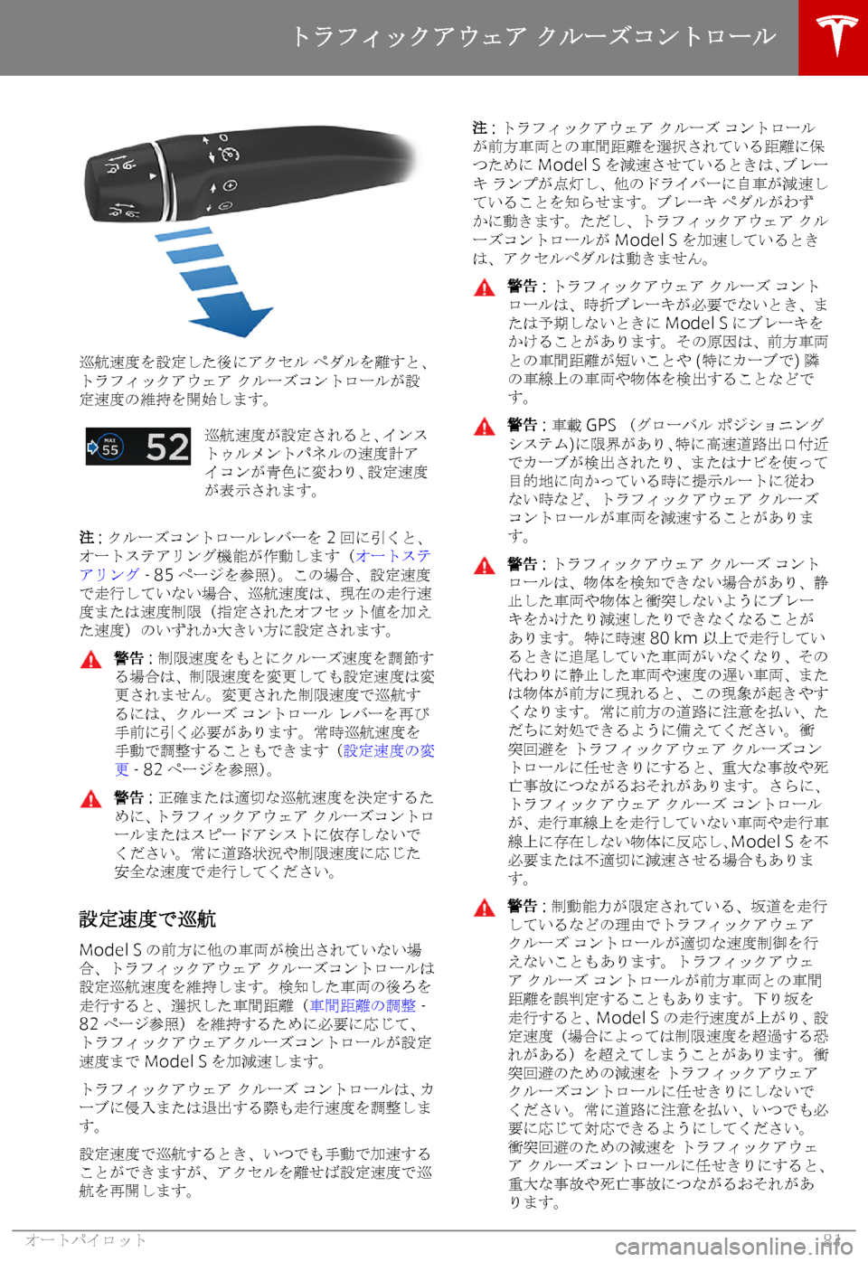 TESLA MODEL S 2019  取扱説明書 (in Japanese) `+