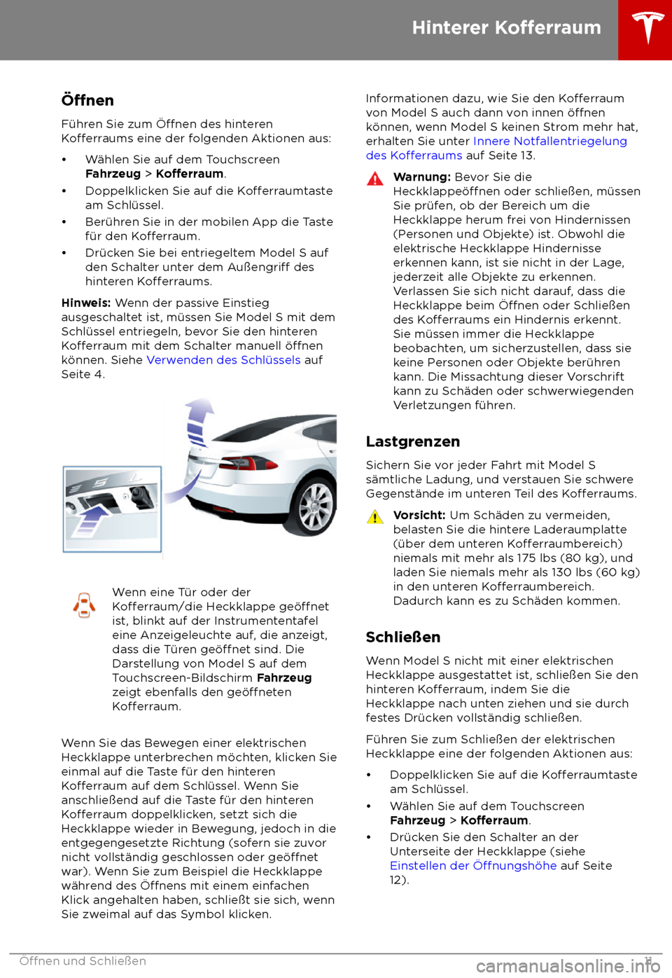 TESLA MODEL S 2018 Betriebsanleitung (in German) TESLA MODEL S 2018 Betriebsanleitung (in German)