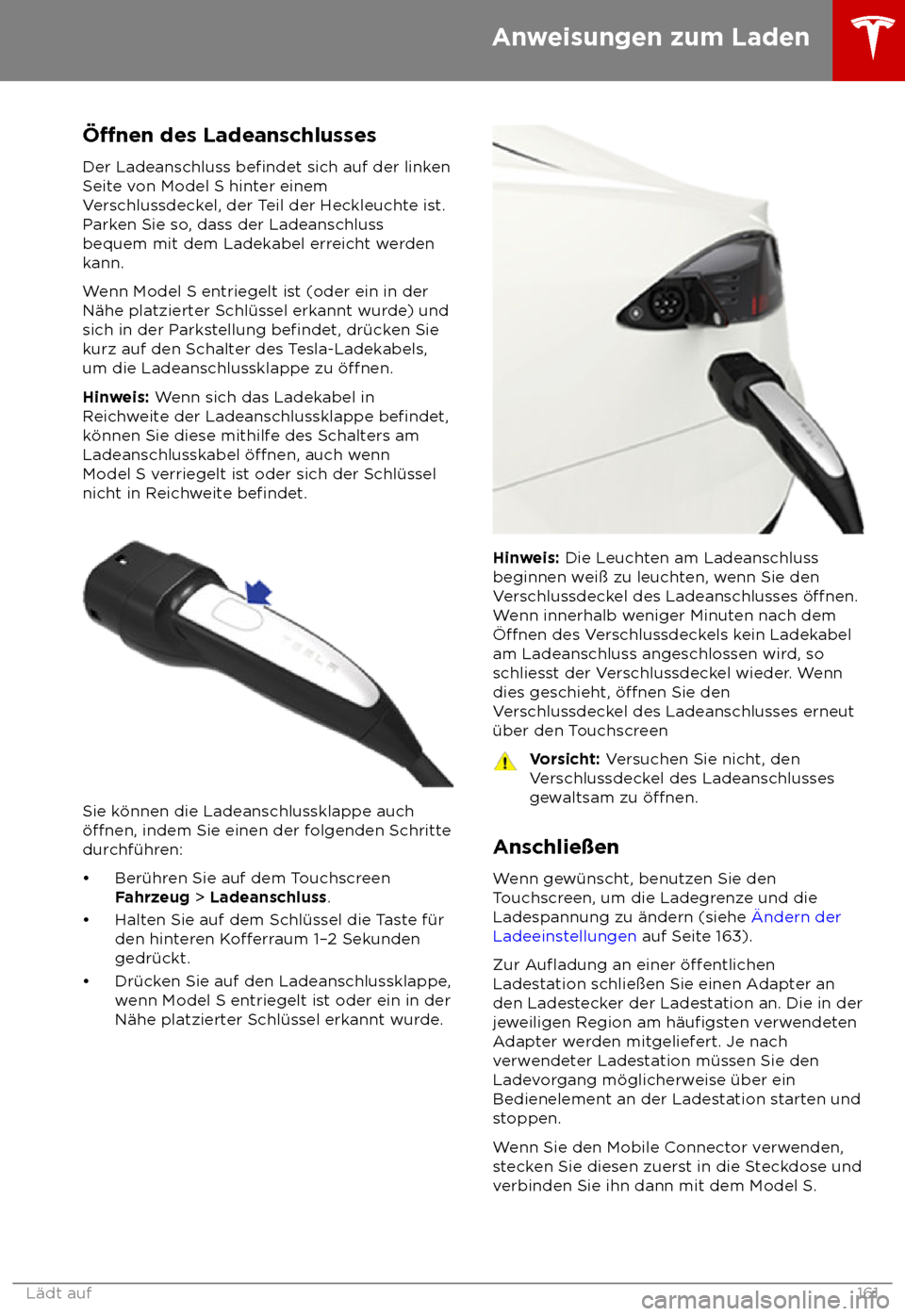TESLA MODEL S 2018 Betriebsanleitung (in German) TESLA MODEL S 2018 Betriebsanleitung (in German)
