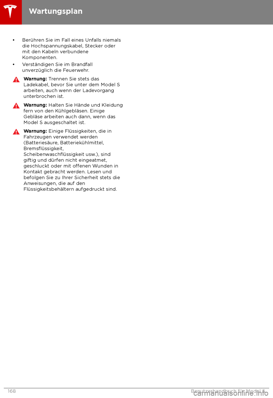 TESLA MODEL S 2018 Betriebsanleitung (in German) TESLA MODEL S 2018 Betriebsanleitung (in German)