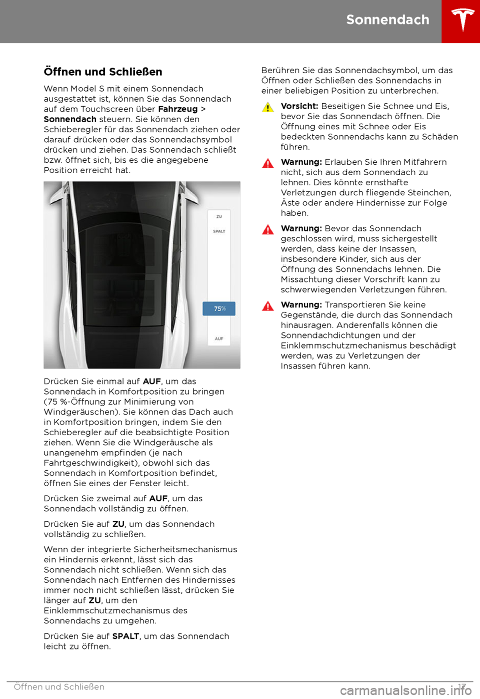 TESLA MODEL S 2018 Betriebsanleitung (in German) TESLA MODEL S 2018 Betriebsanleitung (in German)
