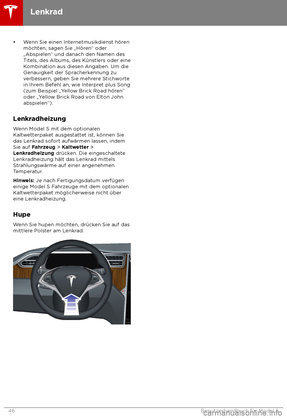 TESLA MODEL S 2018 Betriebsanleitung (in German) TESLA MODEL S 2018 Betriebsanleitung (in German)