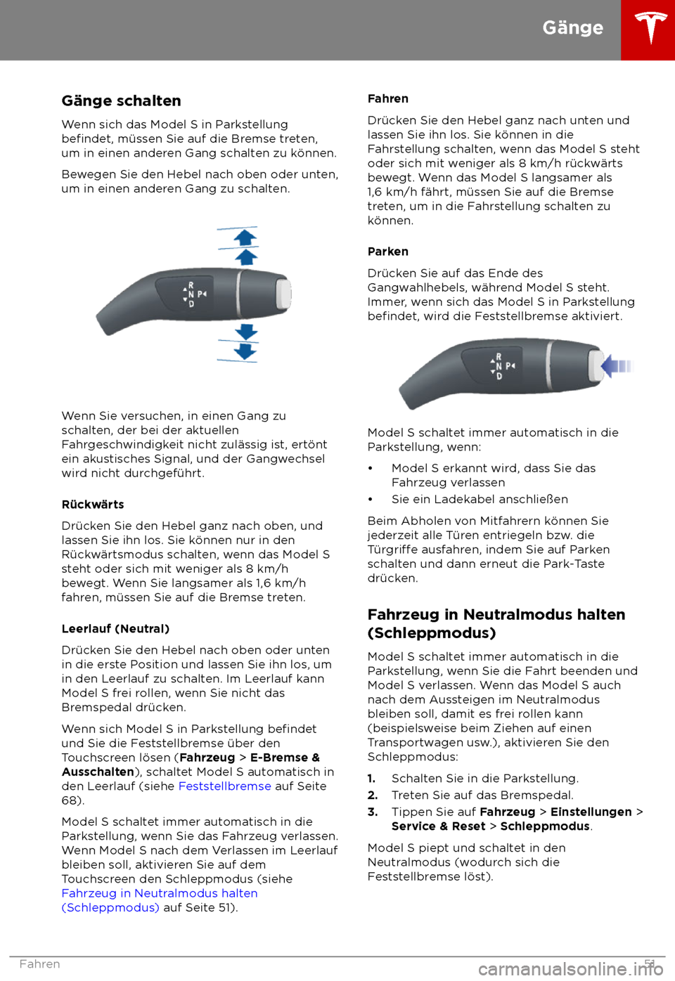 TESLA MODEL S 2018 Betriebsanleitung (in German) G TESLA MODEL S 2018 Betriebsanleitung (in German) G