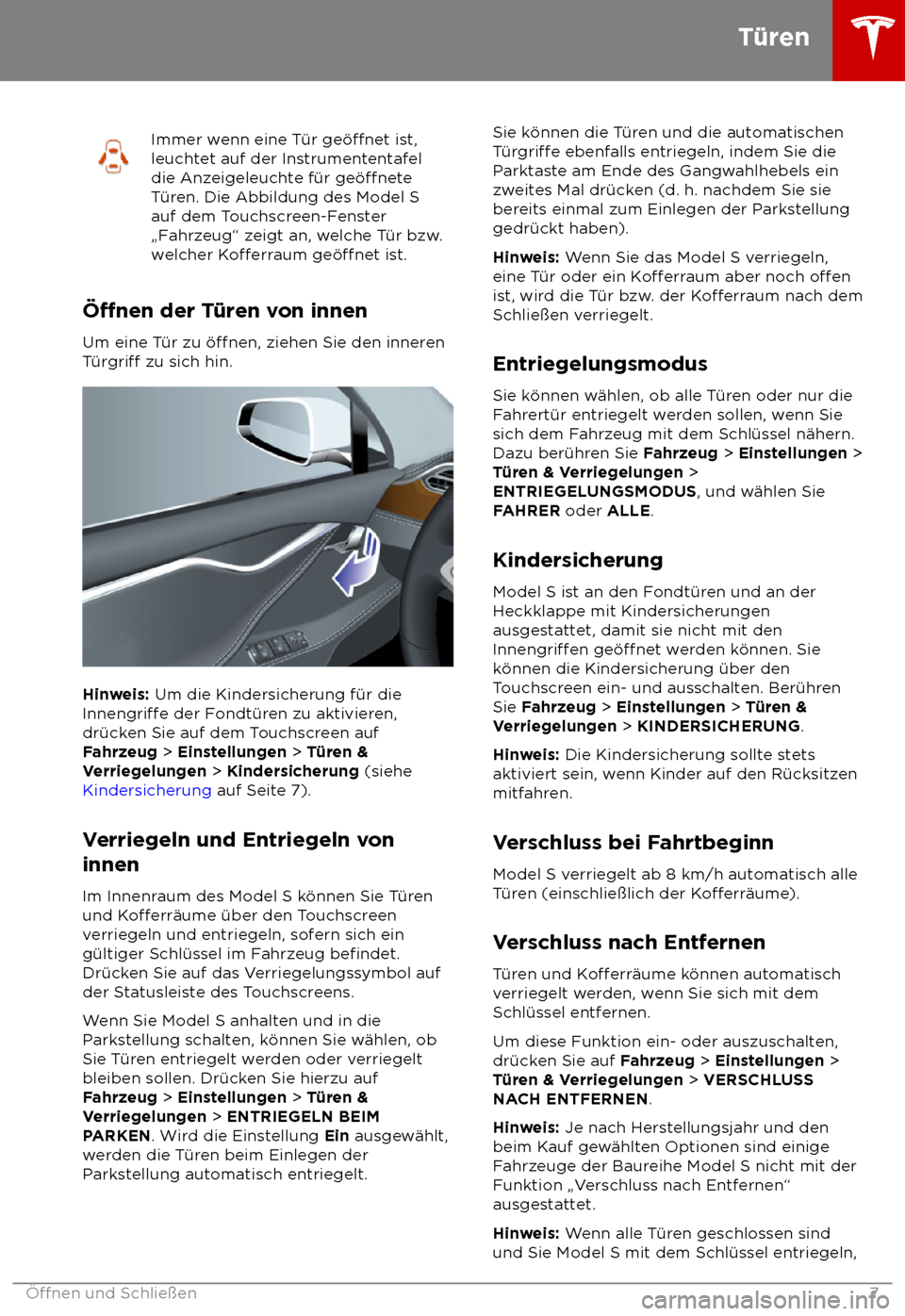 TESLA MODEL S 2018 Betriebsanleitung (in German) Immer wenn eine T TESLA MODEL S 2018 Betriebsanleitung (in German) Immer wenn eine T