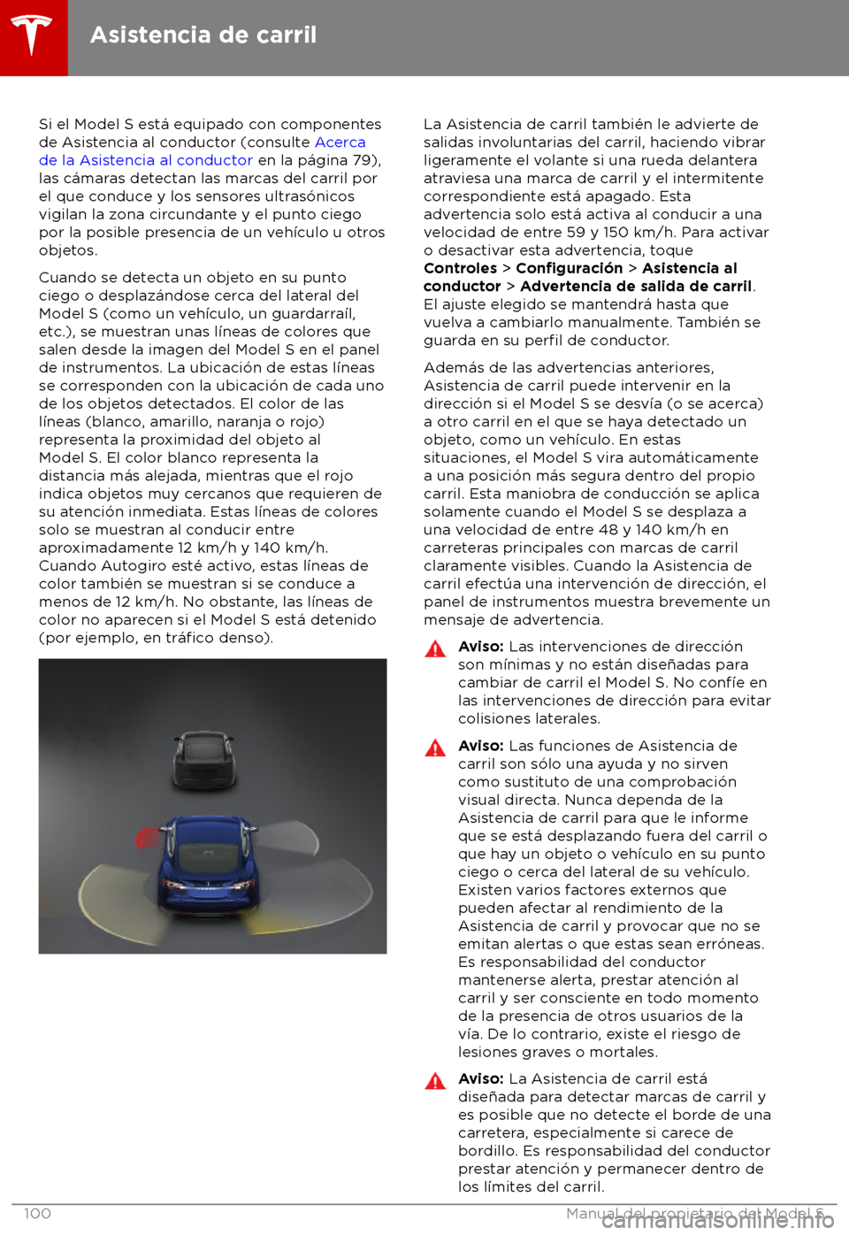 TESLA MODEL S 2018 Manual del propietario (in Spanish) Si el Model S est TESLA MODEL S 2018 Manual del propietario (in Spanish) Si el Model S est