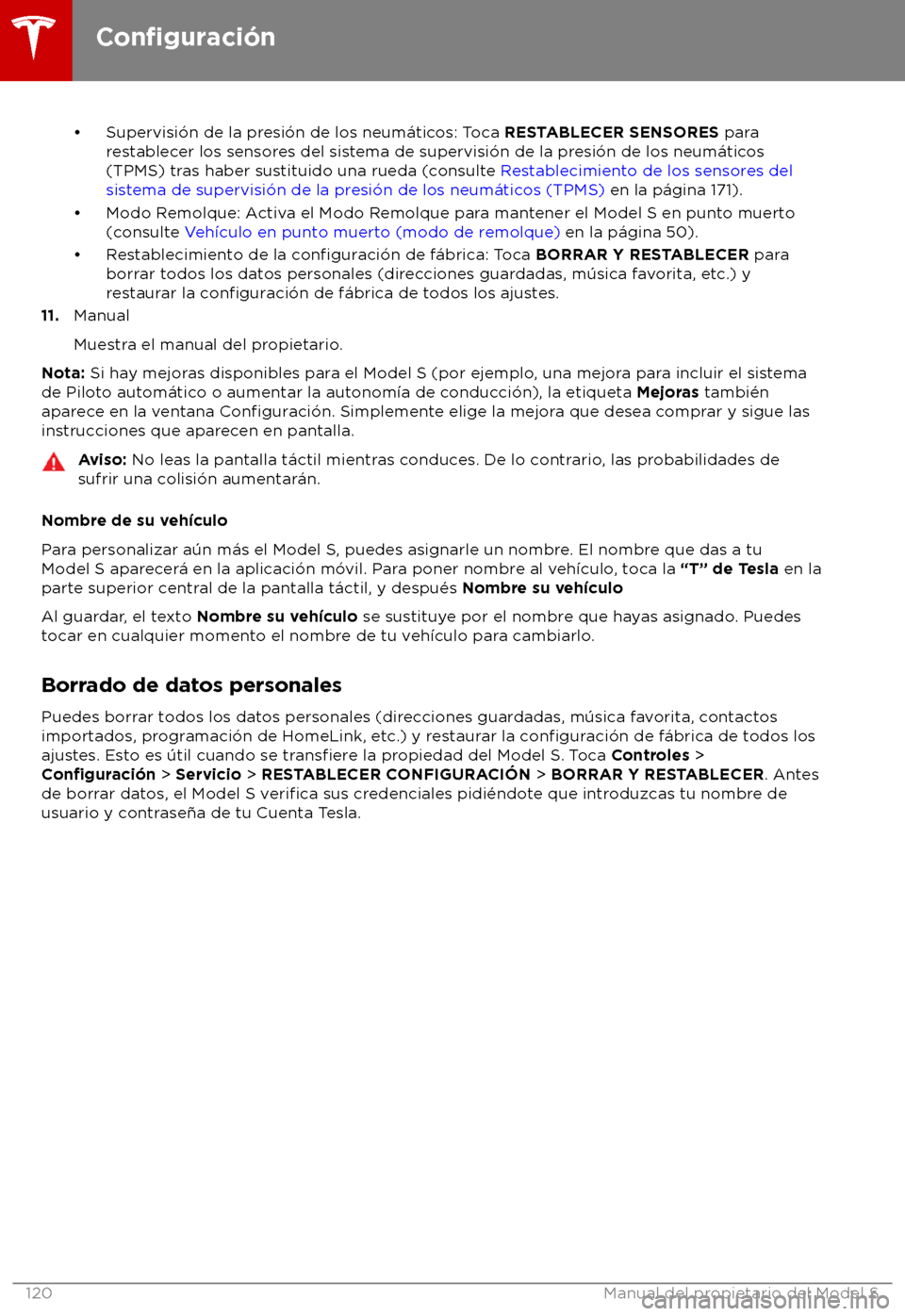 TESLA MODEL S 2018 Manual del propietario (in Spanish) TESLA MODEL S 2018 Manual del propietario (in Spanish)