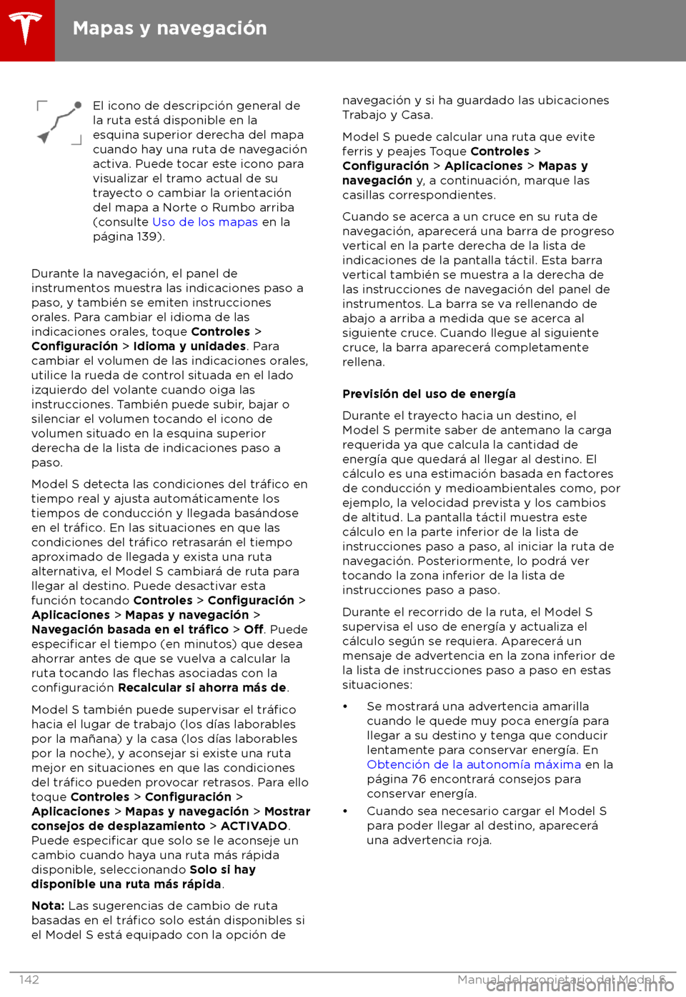 TESLA MODEL S 2018 Manual del propietario (in Spanish) El icono de descripci TESLA MODEL S 2018 Manual del propietario (in Spanish) El icono de descripci