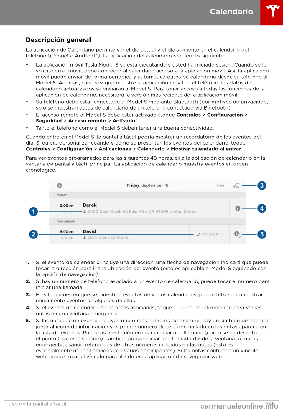 TESLA MODEL S 2018 Manual del propietario (in Spanish) Descripci TESLA MODEL S 2018 Manual del propietario (in Spanish) Descripci