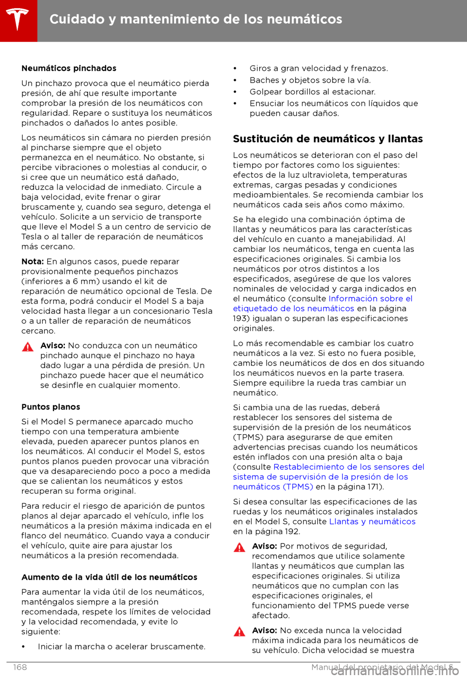 TESLA MODEL S 2018 Manual del propietario (in Spanish) Neum TESLA MODEL S 2018 Manual del propietario (in Spanish) Neum