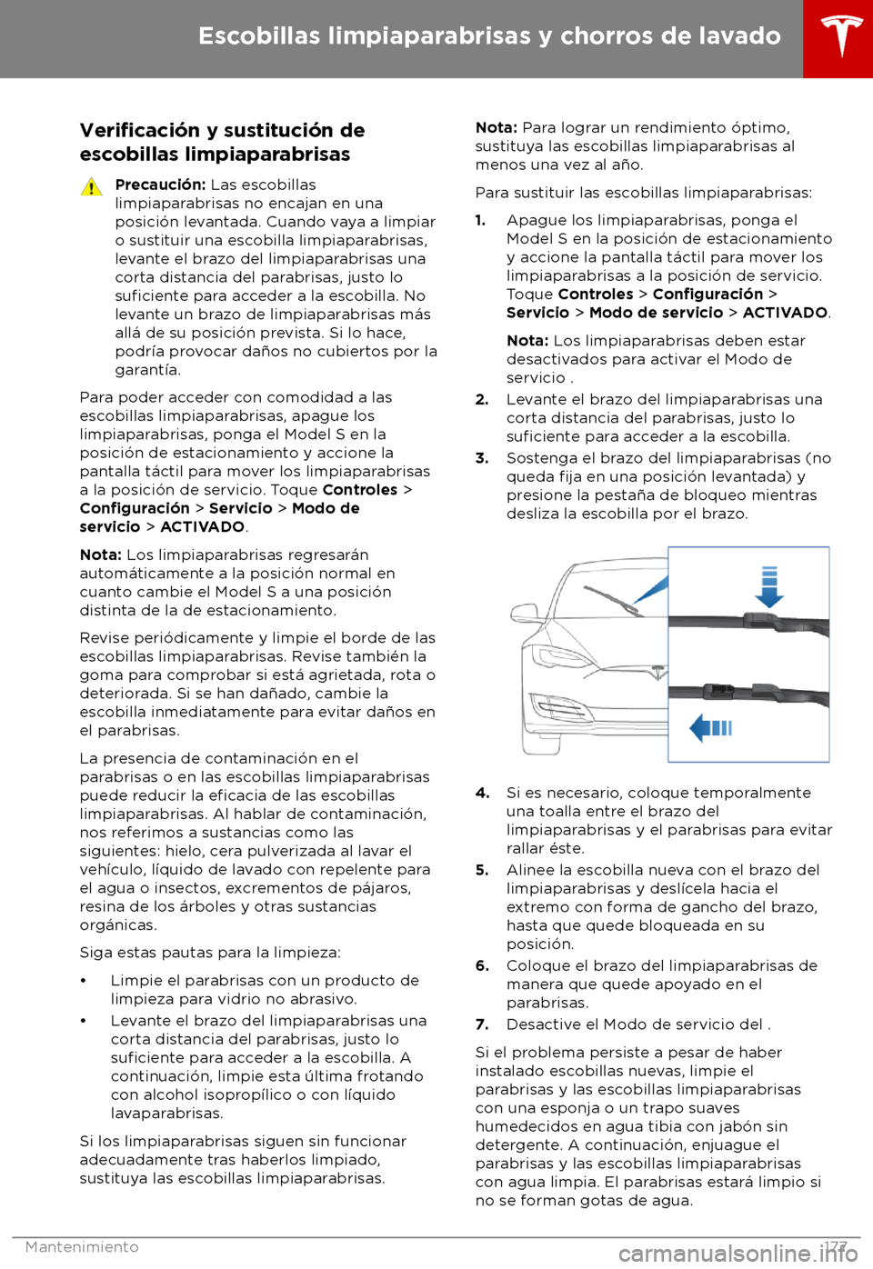 TESLA MODEL S 2018 Manual del propietario (in Spanish) Verificaci TESLA MODEL S 2018 Manual del propietario (in Spanish) Verificaci