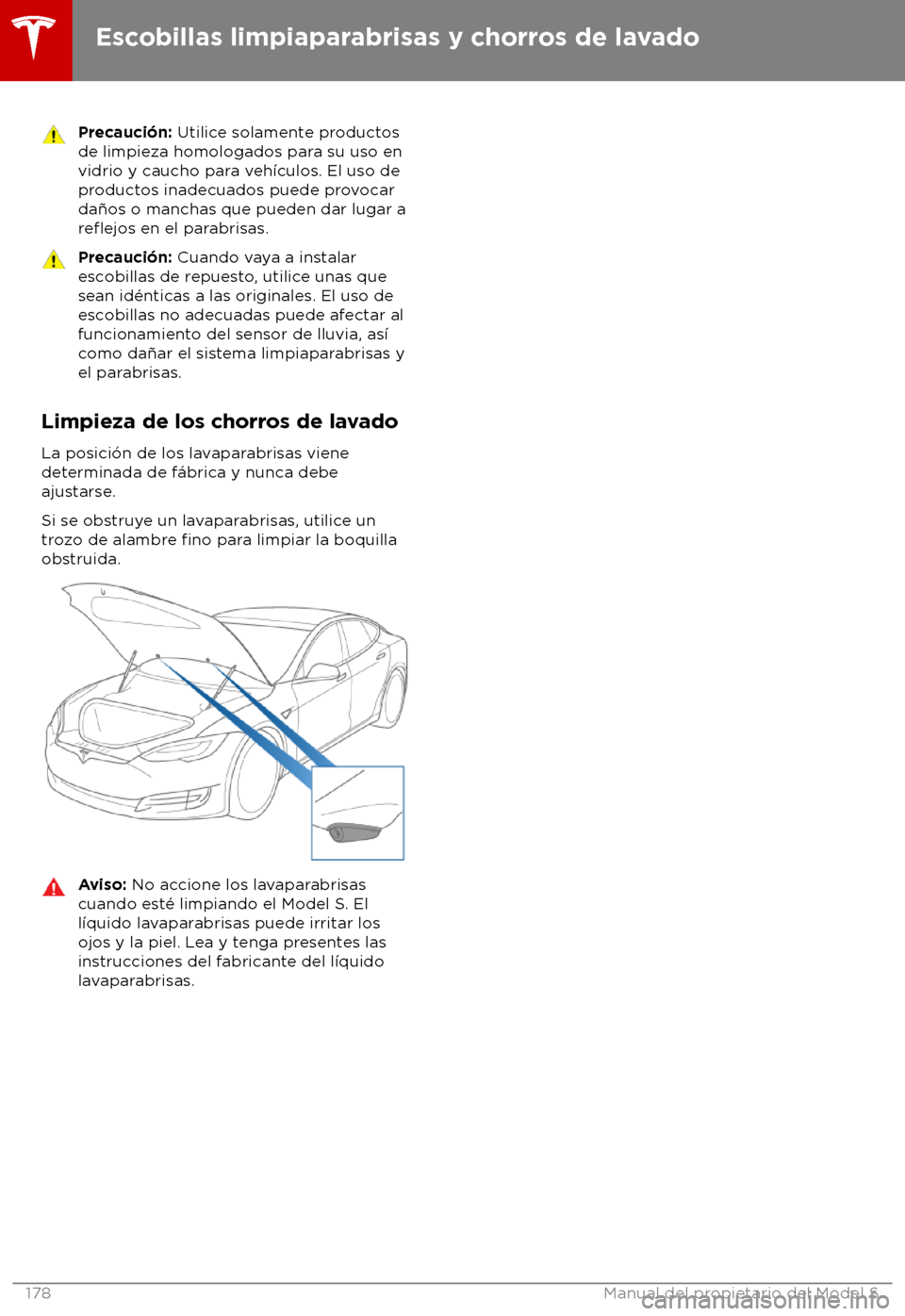 TESLA MODEL S 2018 Manual del propietario (in Spanish) Precauci TESLA MODEL S 2018 Manual del propietario (in Spanish) Precauci