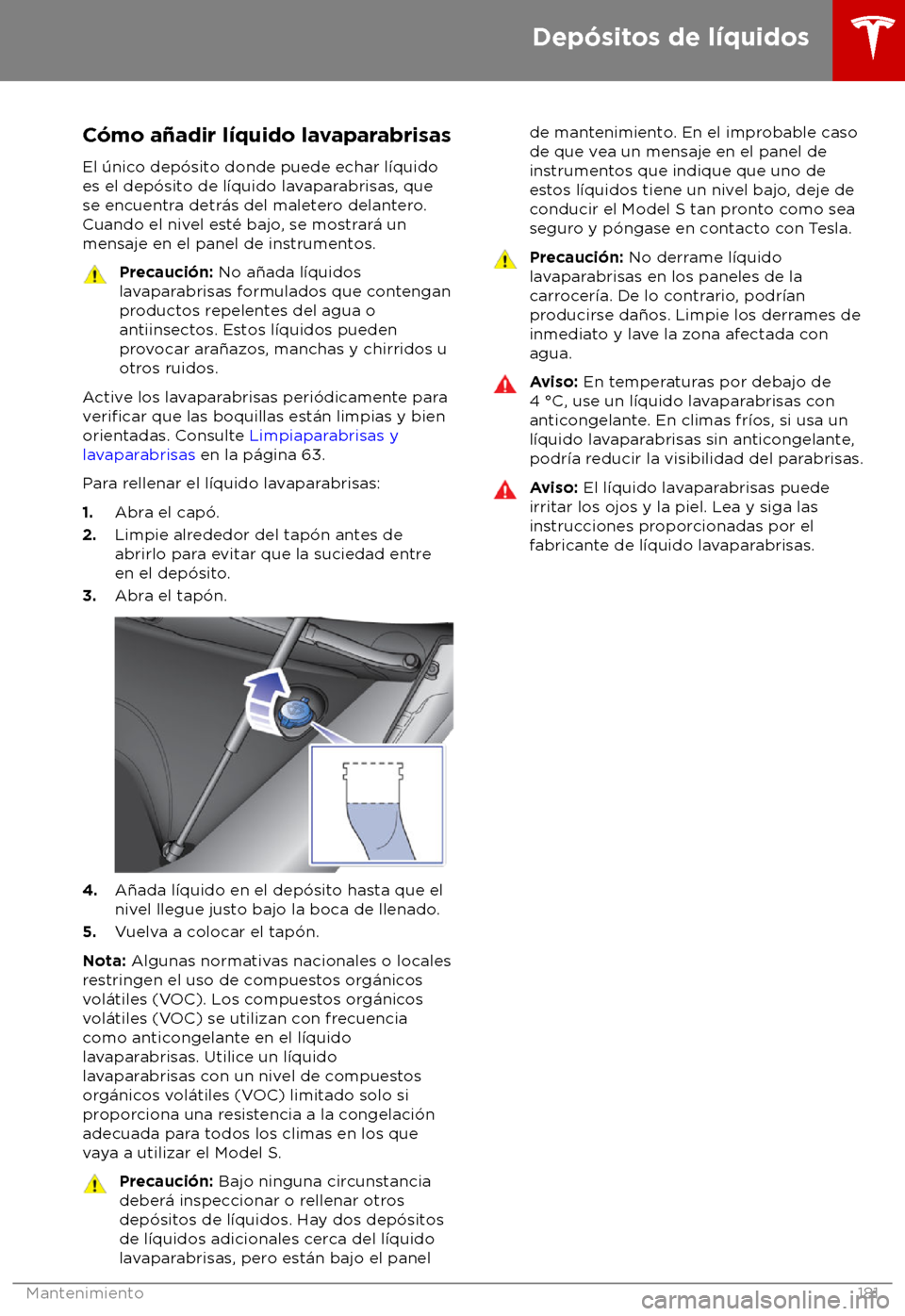 TESLA MODEL S 2018 Manual del propietario (in Spanish) C TESLA MODEL S 2018 Manual del propietario (in Spanish) C