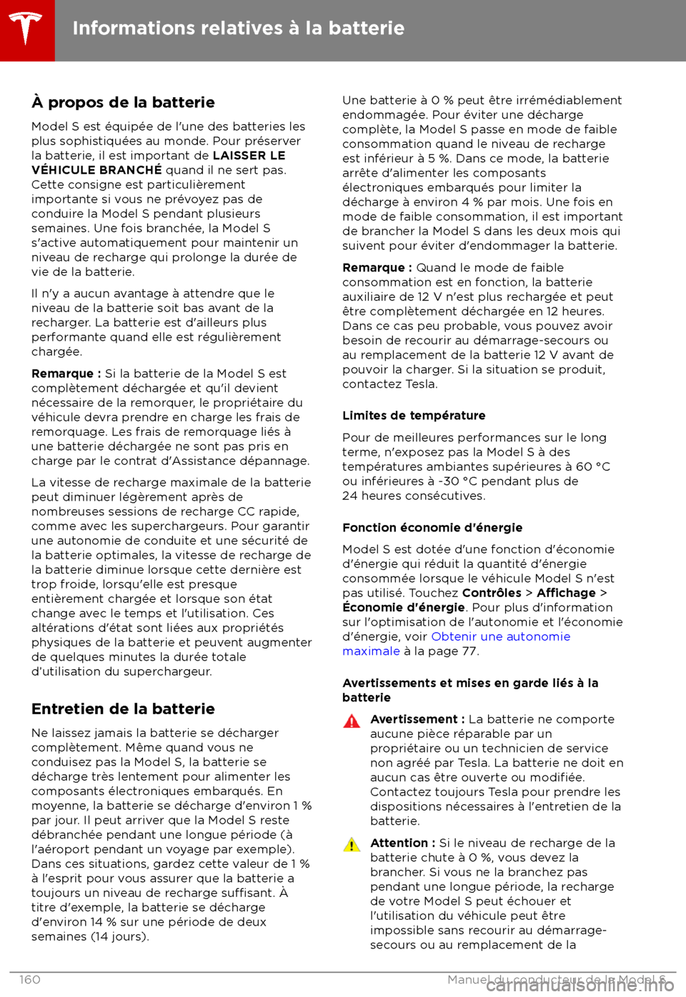 TESLA MODEL S 2018 Manuel du propriétaire (in French) TESLA MODEL S 2018 Manuel du propriétaire (in French)