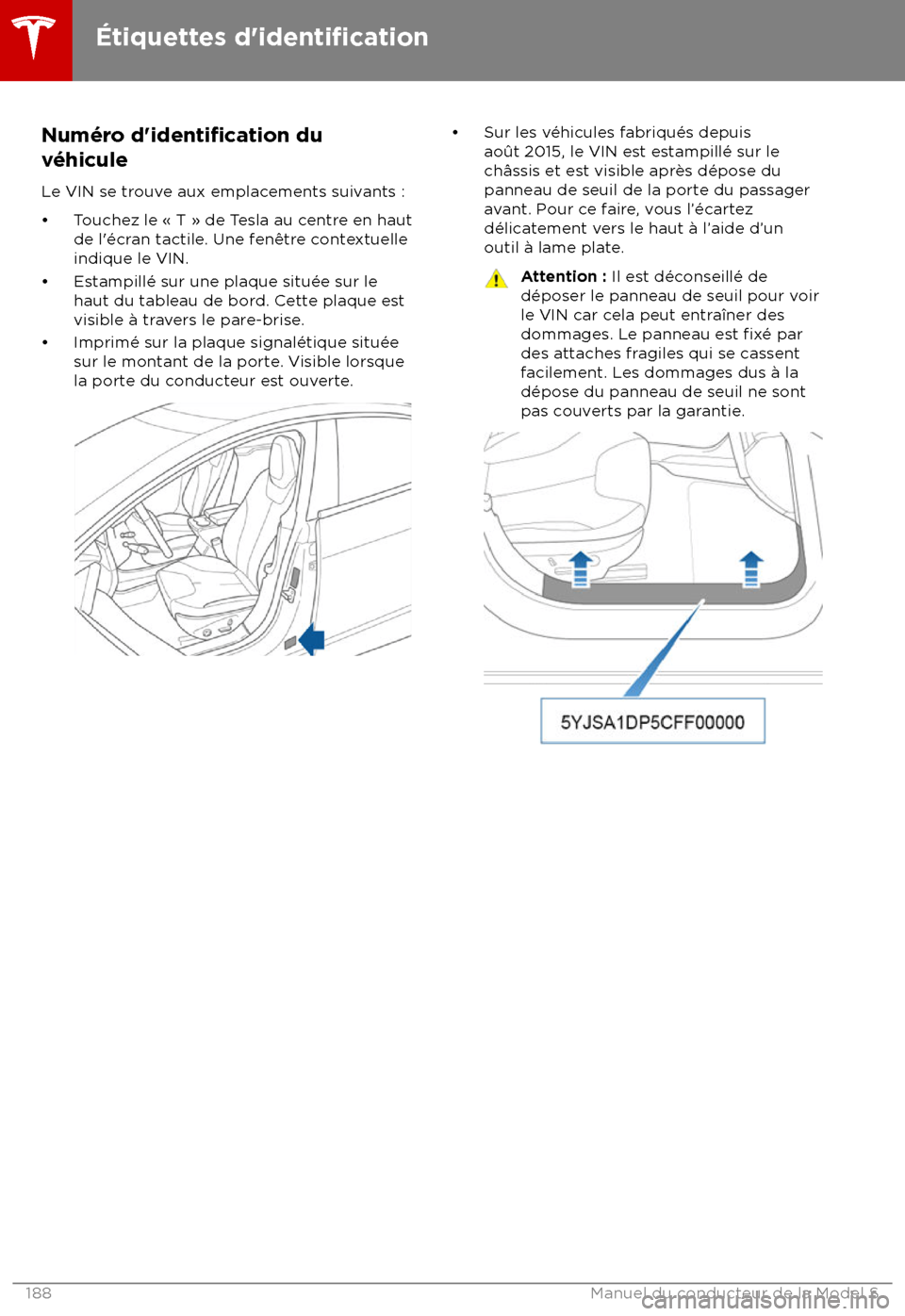 TESLA MODEL S 2018 Manuel du propriétaire (in French) Num TESLA MODEL S 2018 Manuel du propriétaire (in French) Num