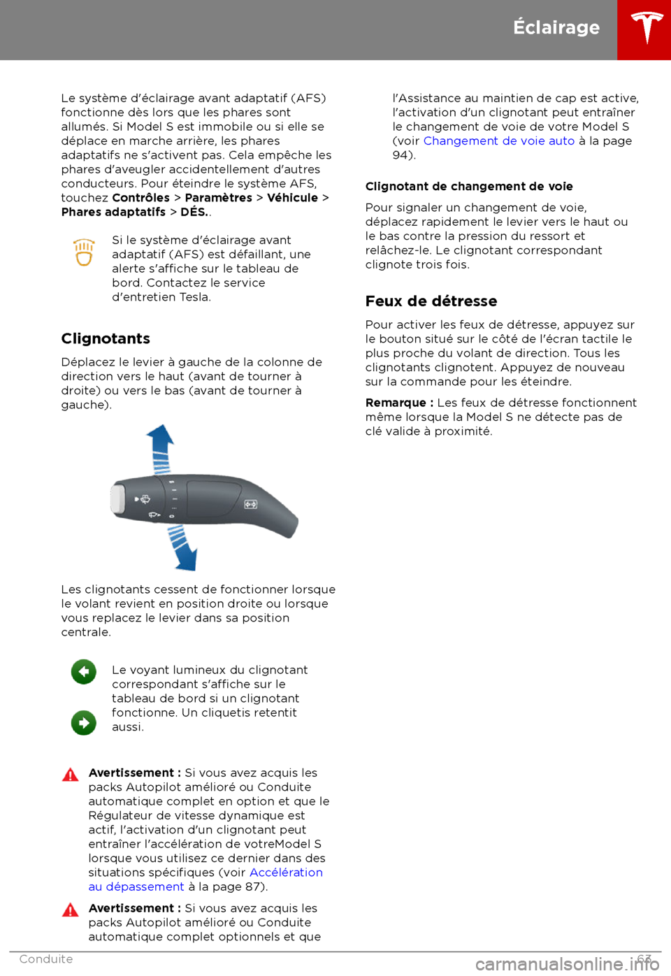 TESLA MODEL S 2018 Manuel du propriétaire (in French) Le syst TESLA MODEL S 2018 Manuel du propriétaire (in French) Le syst
