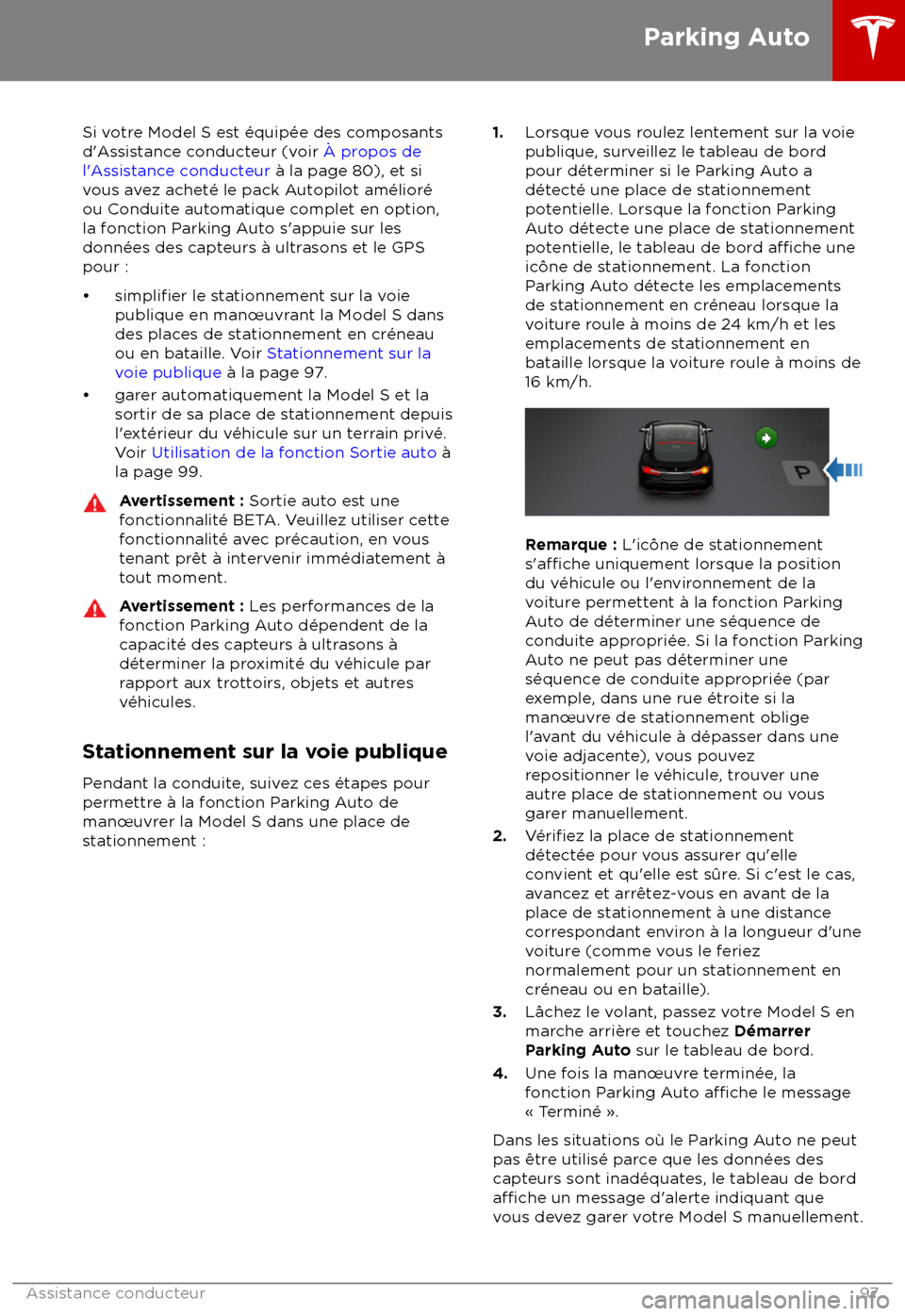 TESLA MODEL S 2018 Manuel du propriétaire (in French) Si votre Model S est TESLA MODEL S 2018 Manuel du propriétaire (in French) Si votre Model S est