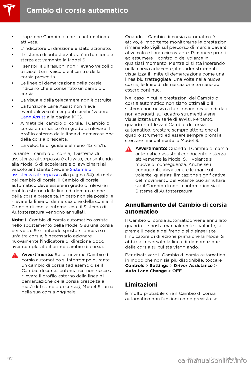 TESLA MODEL S 2018  Manuale del proprietario (in Italian) 