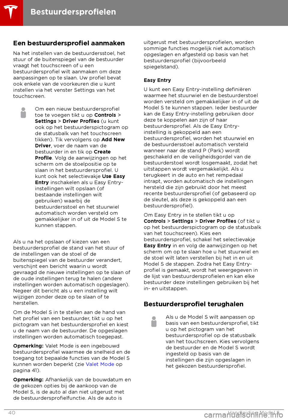 TESLA MODEL S 2018  Handleiding (in Dutch) Een bestuurderspro