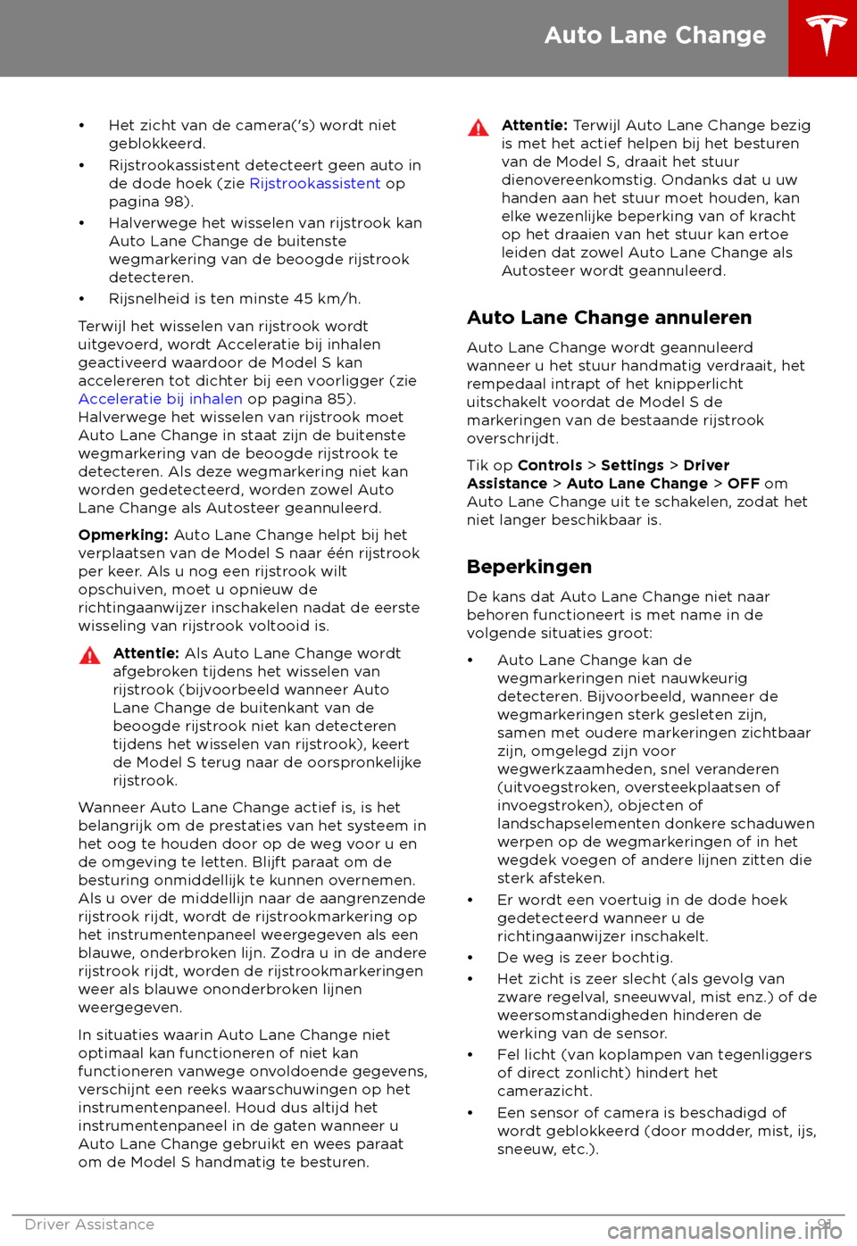 TESLA MODEL S 2018  Handleiding (in Dutch) 