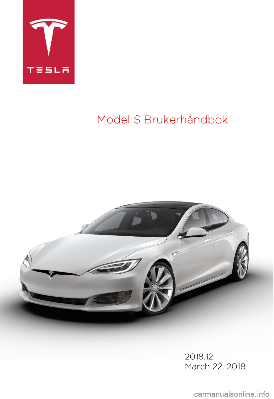 TESLA MODEL S 2018  Brukerhåndbok (in Norwegian) 