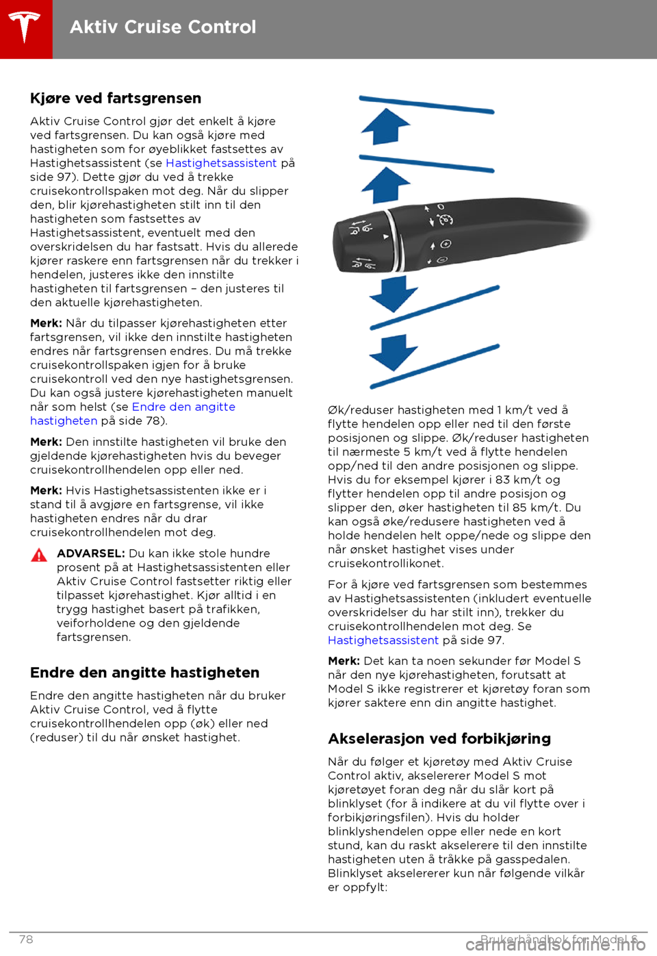 TESLA MODEL S 2018 Brukerhåndbok (in Norwegian) Kj TESLA MODEL S 2018 Brukerhåndbok (in Norwegian) Kj