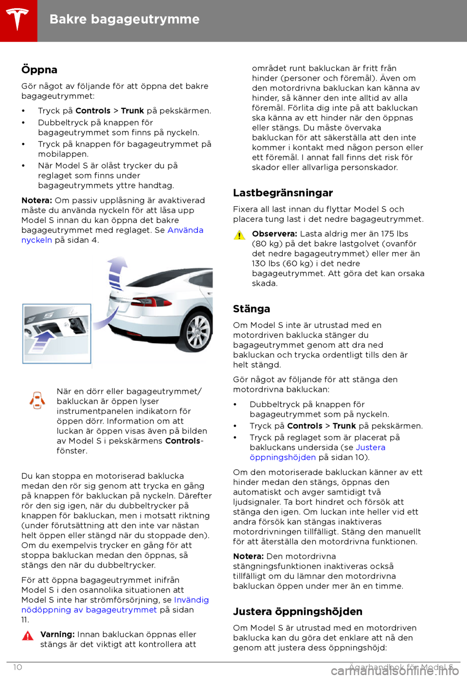 TESLA MODEL S 2018 Ägarmanual (in Swedish) TESLA MODEL S 2018 Ägarmanual (in Swedish)