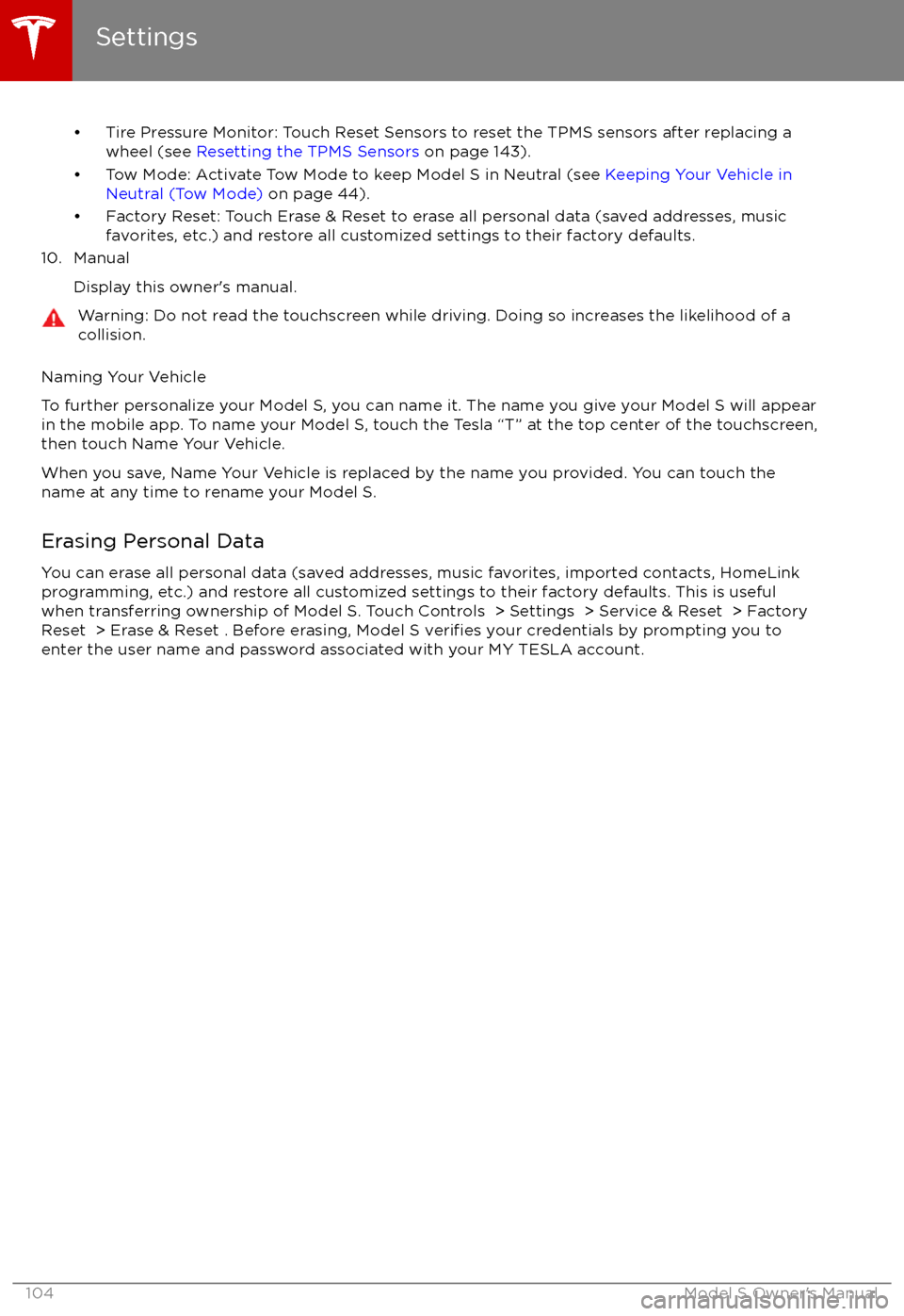 TESLA MODEL S 2017  Owners Manual (UK)  