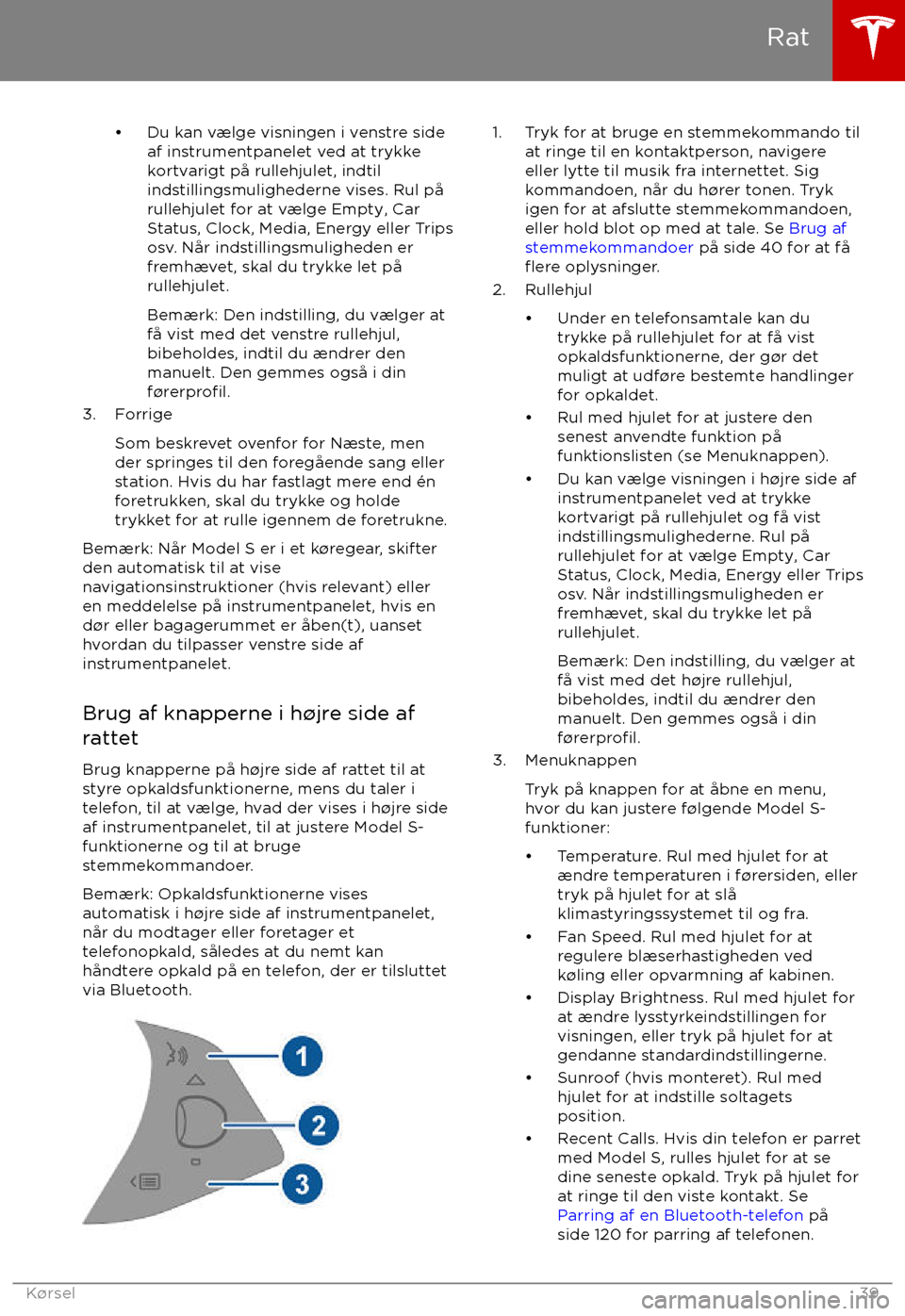 TESLA MODEL S 2017  Instruktionsbog (in Danish) 