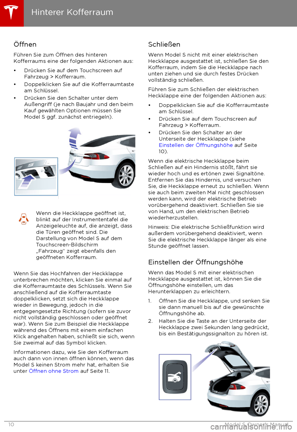 TESLA MODEL S 2017 Betriebsanleitung (in German) TESLA MODEL S 2017 Betriebsanleitung (in German)