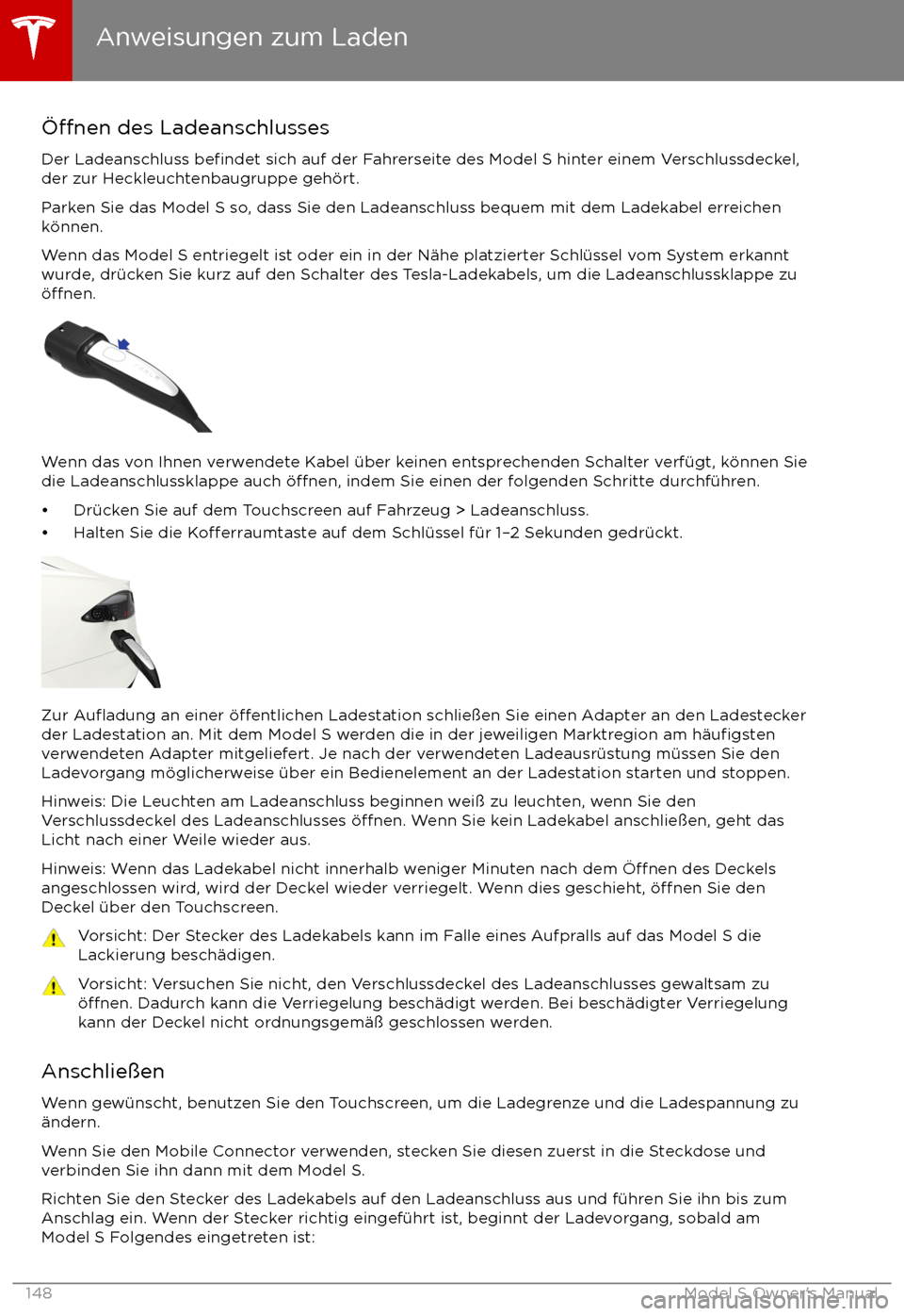 TESLA MODEL S 2017 Betriebsanleitung (in German) TESLA MODEL S 2017 Betriebsanleitung (in German)