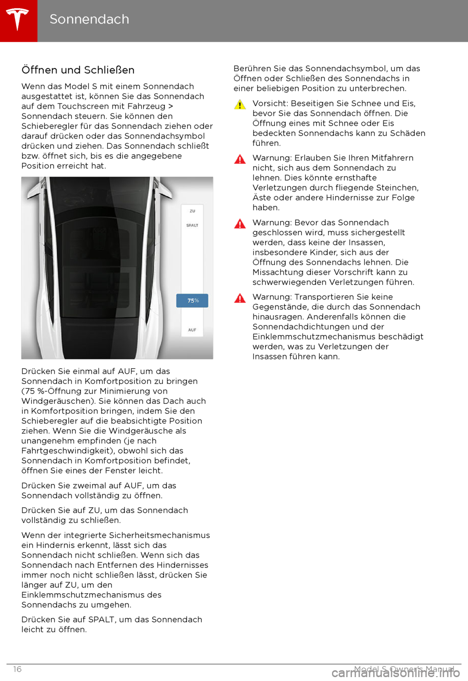 TESLA MODEL S 2017 Betriebsanleitung (in German) TESLA MODEL S 2017 Betriebsanleitung (in German)