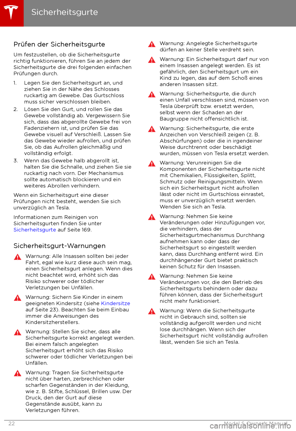 TESLA MODEL S 2017  Betriebsanleitung (in German)  Pr