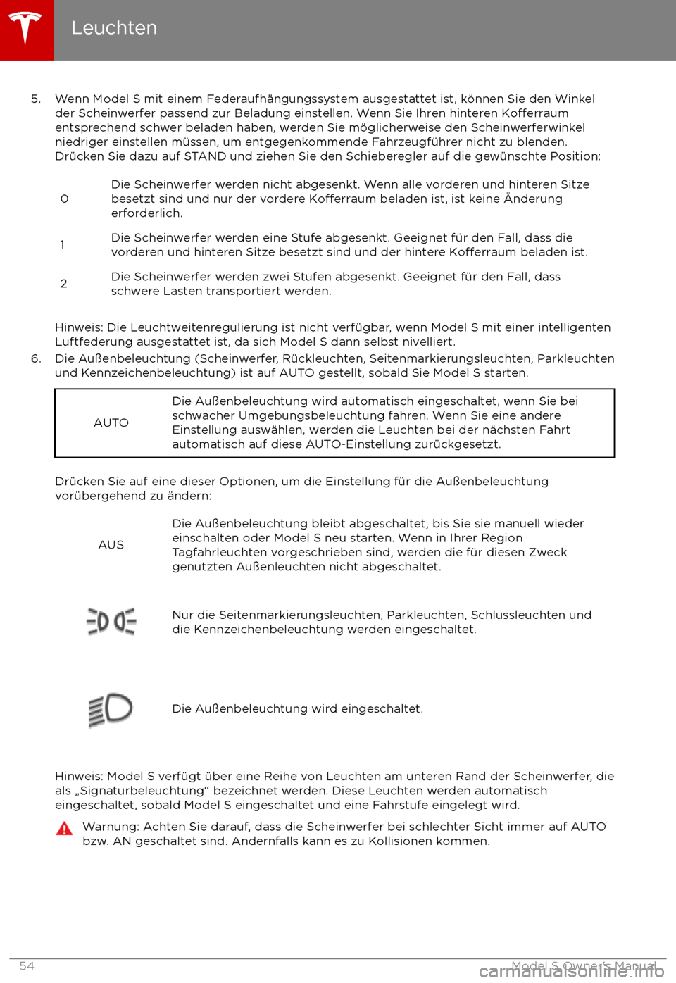 TESLA MODEL S 2017 Betriebsanleitung (in German) 5. Wenn Model S mit einem Federaufh TESLA MODEL S 2017 Betriebsanleitung (in German) 5. Wenn Model S mit einem Federaufh