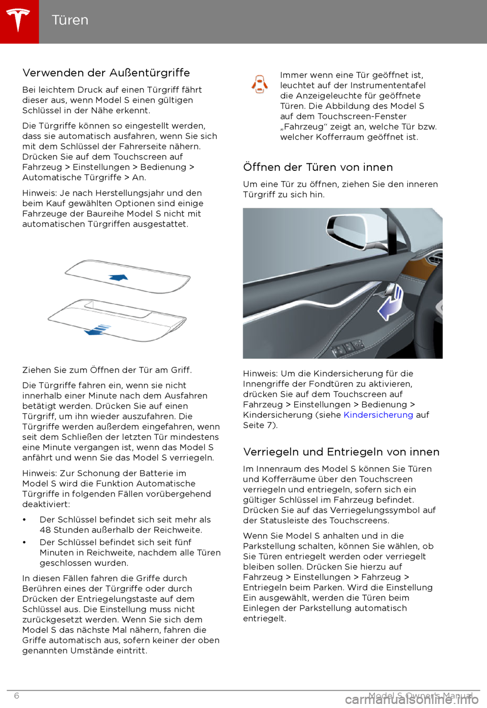 TESLA MODEL S 2017  Betriebsanleitung (in German)  Verwenden der Au
