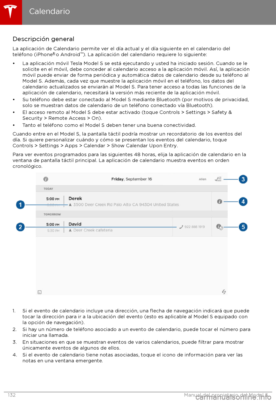 TESLA MODEL S 2017 Manual del propietario (in Spanish) Descripci TESLA MODEL S 2017 Manual del propietario (in Spanish) Descripci
