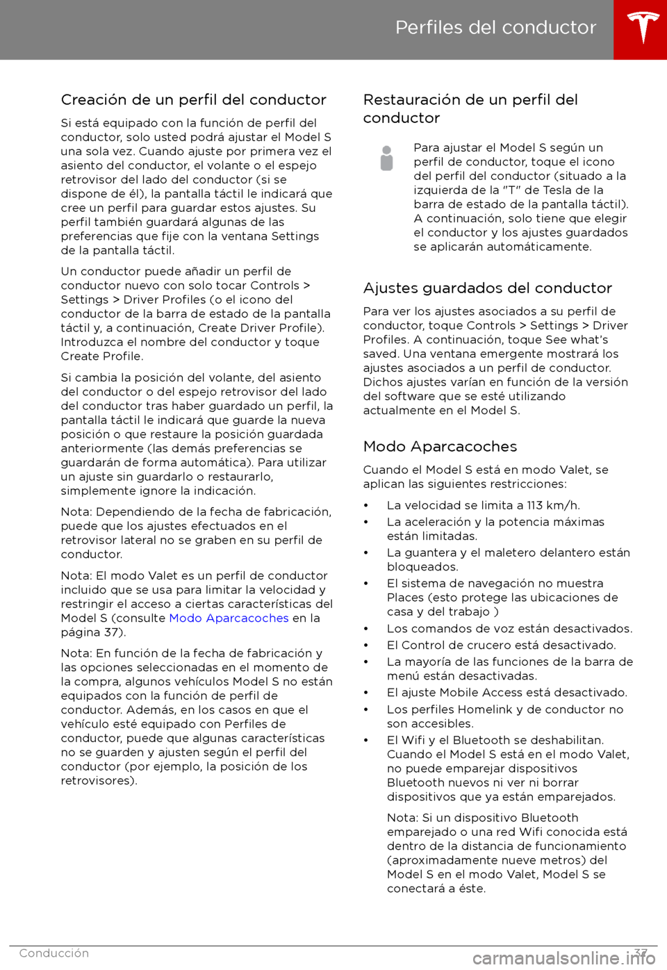 TESLA MODEL S 2017 Manual del propietario (in Spanish) Creaci TESLA MODEL S 2017 Manual del propietario (in Spanish) Creaci