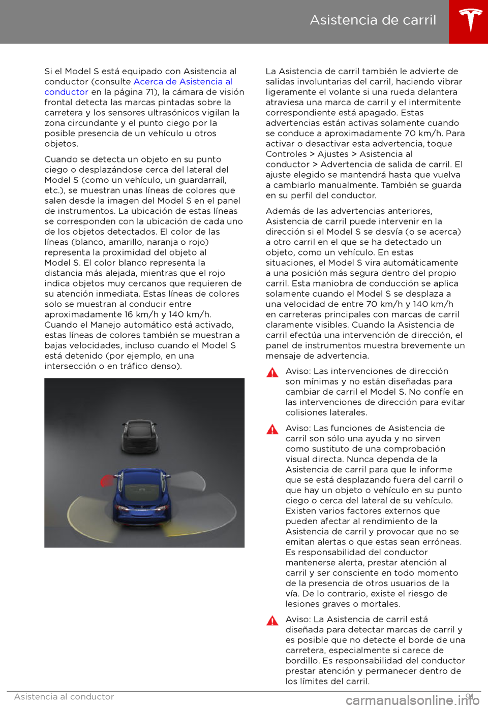 TESLA MODEL S 2017 Manual del propietario (in Spanish) Si el Model S est TESLA MODEL S 2017 Manual del propietario (in Spanish) Si el Model S est