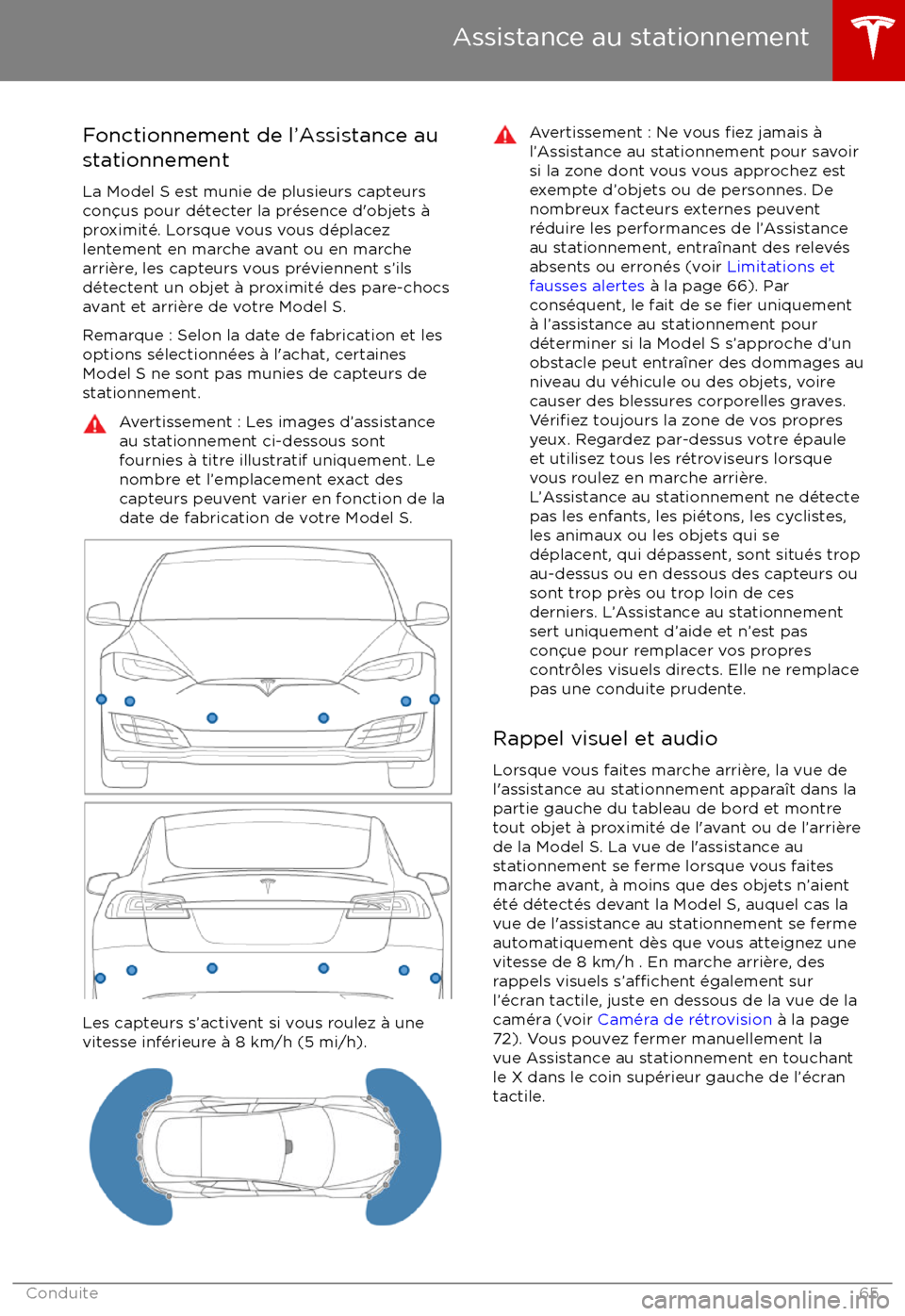 TESLA MODEL S 2017 Manuel du propriétaire (Canada) (in French) Fonctionnement de l TESLA MODEL S 2017 Manuel du propriétaire (Canada) (in French) Fonctionnement de l