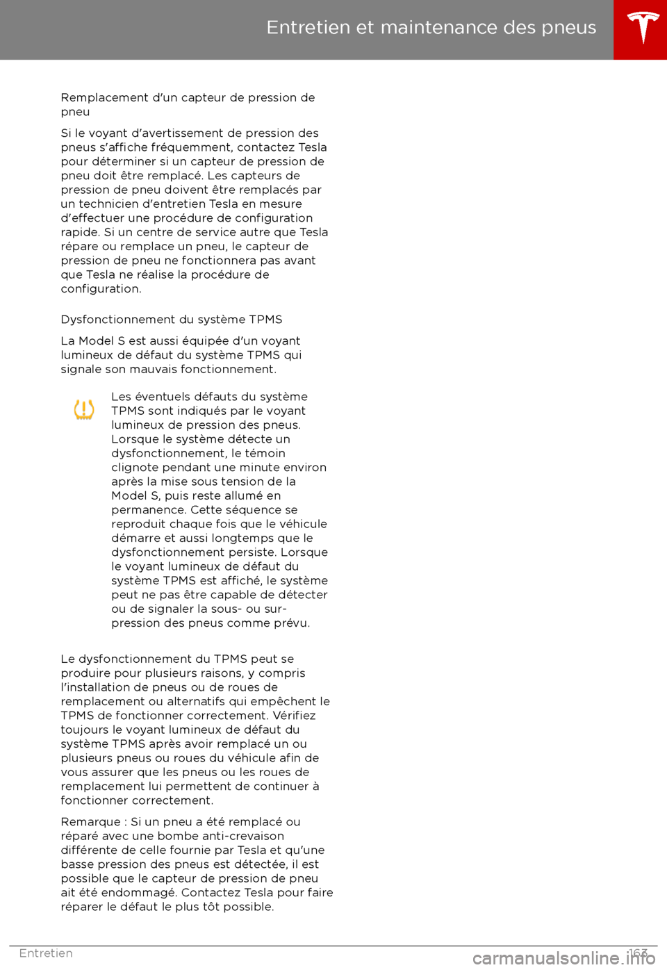 TESLA MODEL S 2017 Manuel du propriétaire (in French) Remplacement d TESLA MODEL S 2017 Manuel du propriétaire (in French) Remplacement d