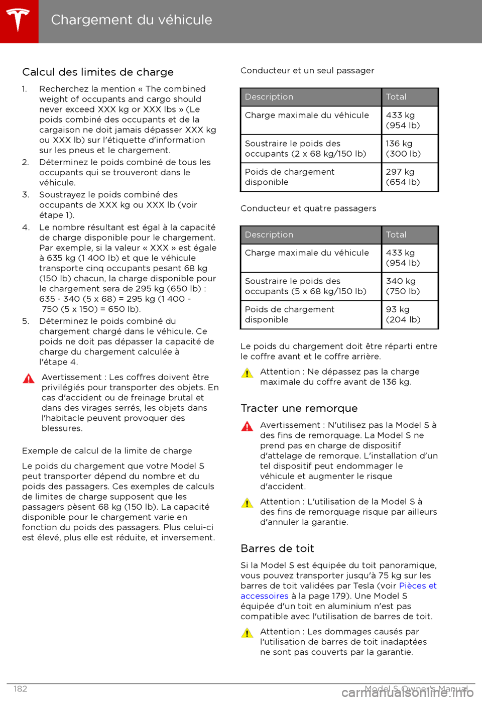 TESLA MODEL S 2017 Manuel du propriétaire (in French) Calcul des limites de charge1. Recherchez la mention TESLA MODEL S 2017 Manuel du propriétaire (in French) Calcul des limites de charge1. Recherchez la mention