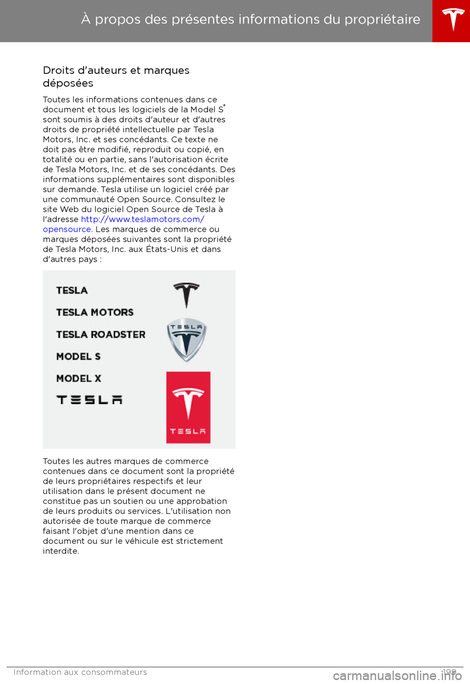 TESLA MODEL S 2017 Manuel du propriétaire (in French) Droits d TESLA MODEL S 2017 Manuel du propriétaire (in French) Droits d